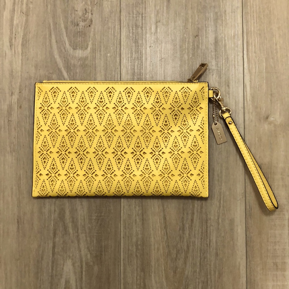 Yellow clutch bag